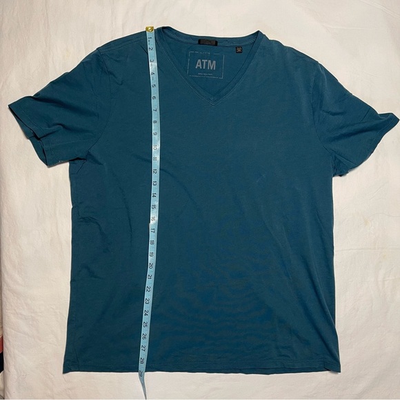 ATM Anthony Thomas Melillo Men's Blue V-Neck Tee Size XL - Picture 3 of 6